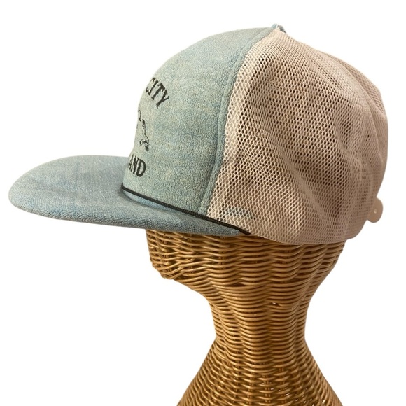 Ocean City Maryland Terry Cloth Blue Trucker Hat Vintage 80s Travel Retro - Picture 3 of 8